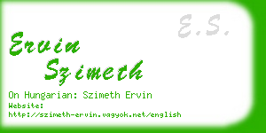ervin szimeth business card